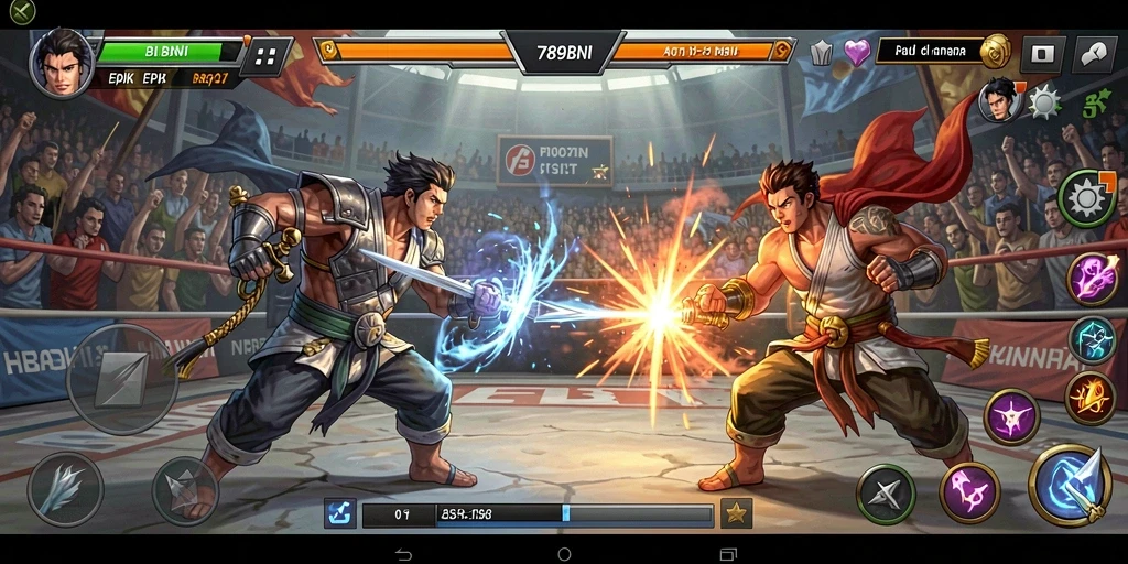 Tangkapan layar gameplay 789BNI menunjukkan pertarungan mendebarkan.