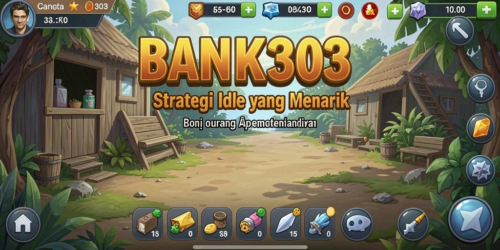Tampilan gameplay BANK303 dengan mekanisme idle yang menarik.