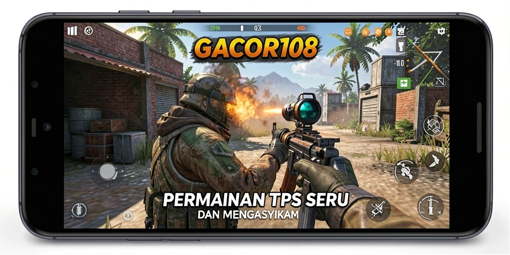 Tampilan gameplay menegangkan di GACOR108 dengan aksi tembak-menembak.