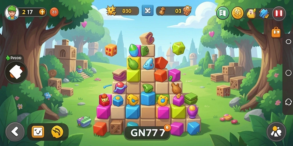 Tampilan gameplay GN777 menampilkan tantangan puzzle yang seru.