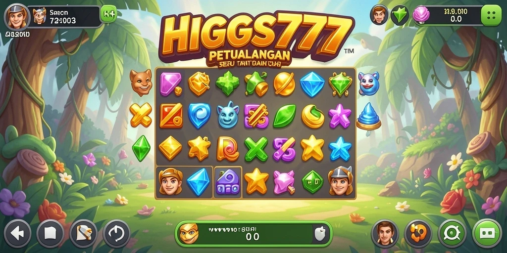 Tampilan seru gameplay HIGGS777 dalam permainan Match-3.