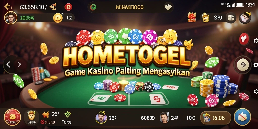 Screenshot utama HOMETOGEL menampilkan gameplay Kasino yang menarik.