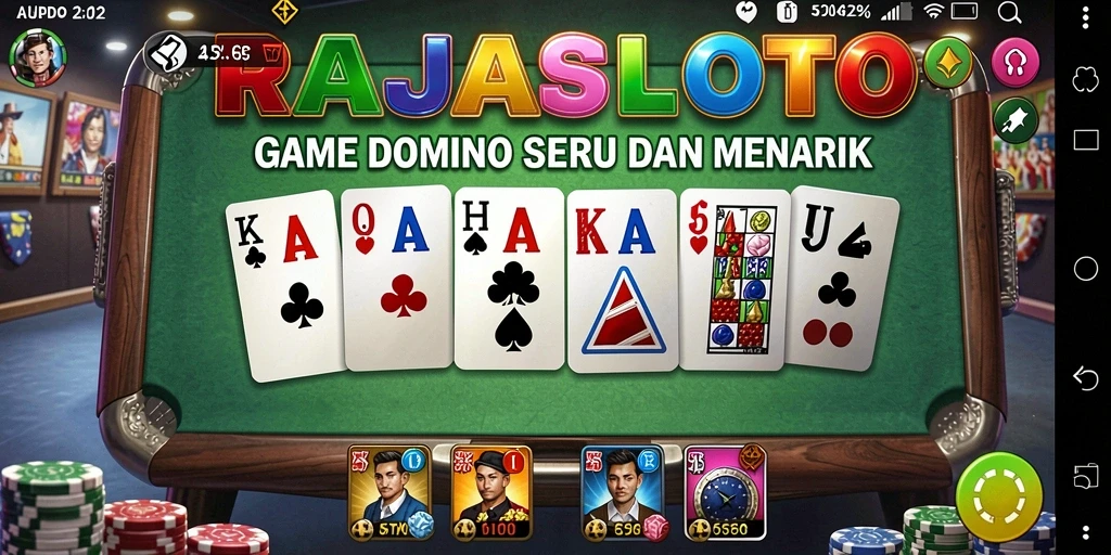 Tangkapan layar gameplay RAJASLOTO menampilkan keseruan permainan Domino.
