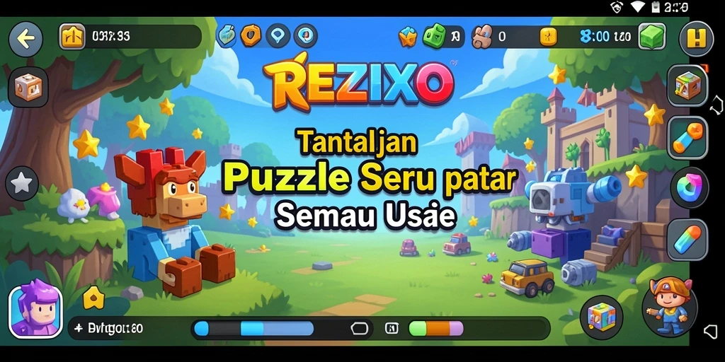 Tampilan gameplay seru di REZIXO dengan berbagai tantangan puzzle.