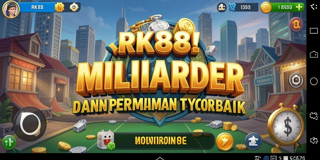 Screenshot gameplay RK88 menampilkan aksi manajemen bisnis yang menegangkan.