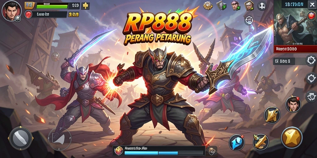 Screenshot menunjukkan aksi pertarungan yang seru dalam RP888.