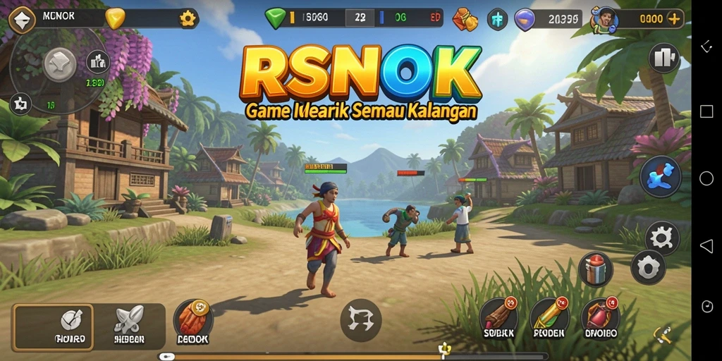 Screenshot gameplay RSNOK yang menunjukkan kemajuan karakter.