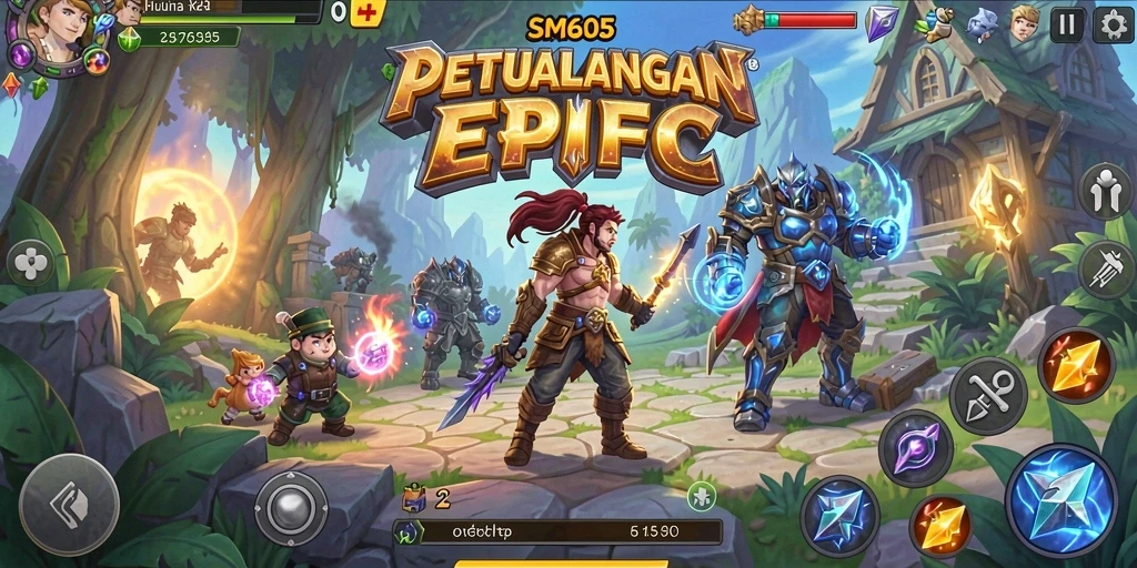 Tampilan gameplay RPG penuh aksi dan petualangan di SM605.