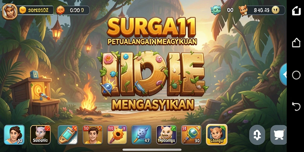 Tampilan gameplay SURGA11 yang menampilkan aksi menarik para karakter dalam permainan Idle.