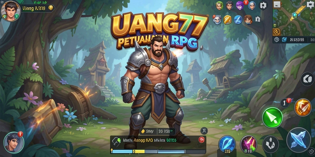 Tangkapan layar menampilkan aksi seru di dunia RPG UANG77.